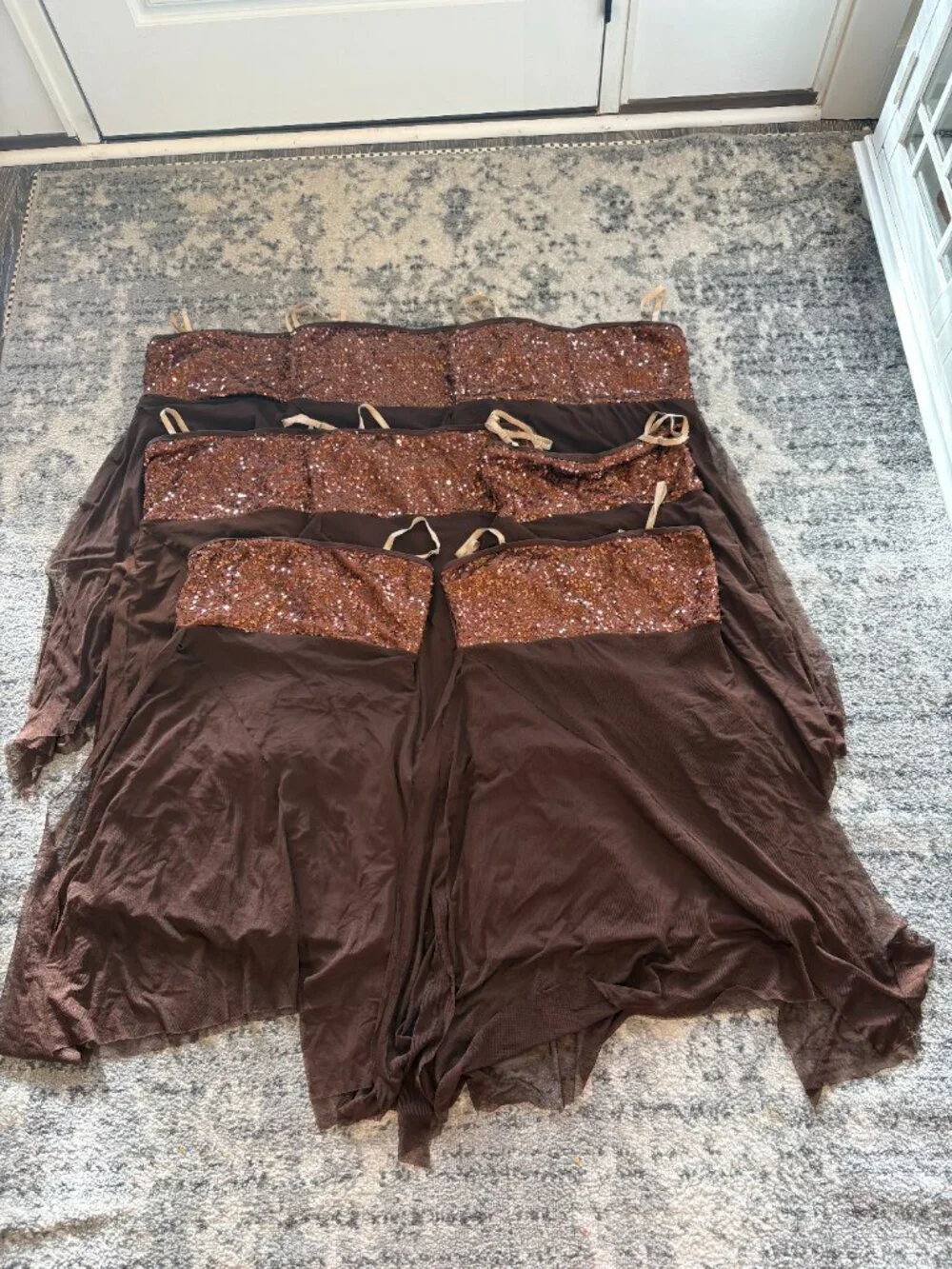 Lyrical/Contemporary Dance Costume Group Lot: Browns & Greys: 15 pieces